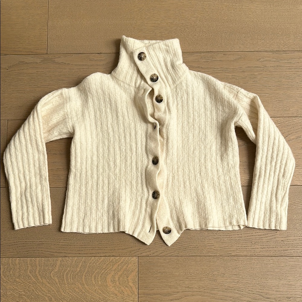 Madewell Cream Button-Up Cardigan
